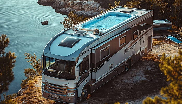Camping car de luxe avec piscine